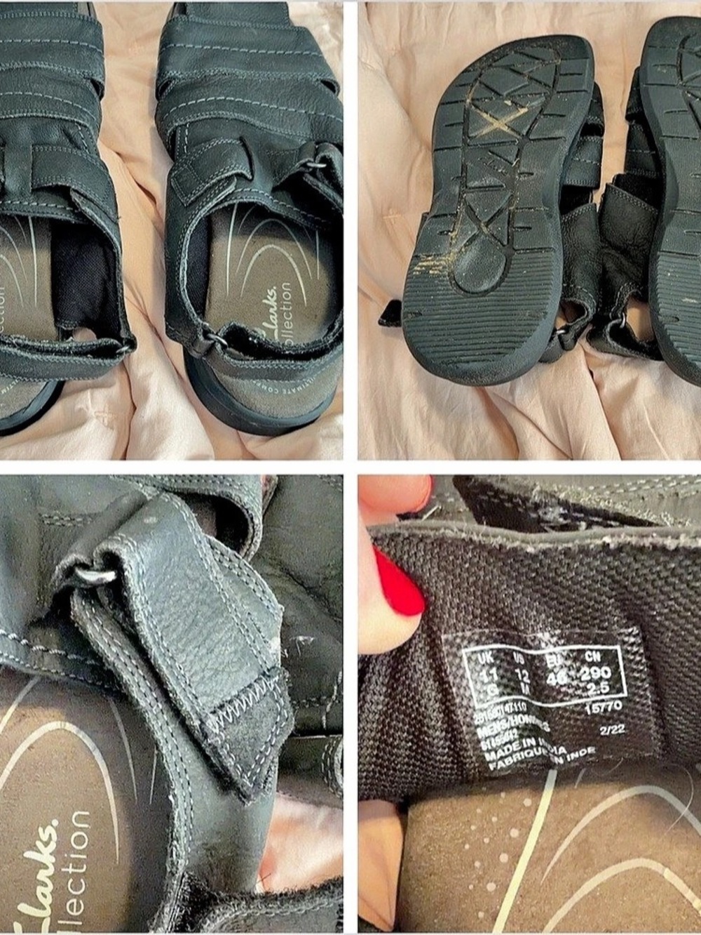 Clarks Collection men’s Black Sandals US 12 medium